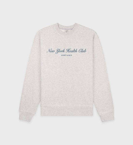 NY Health Club Crewneck - Heather Gray/Navy