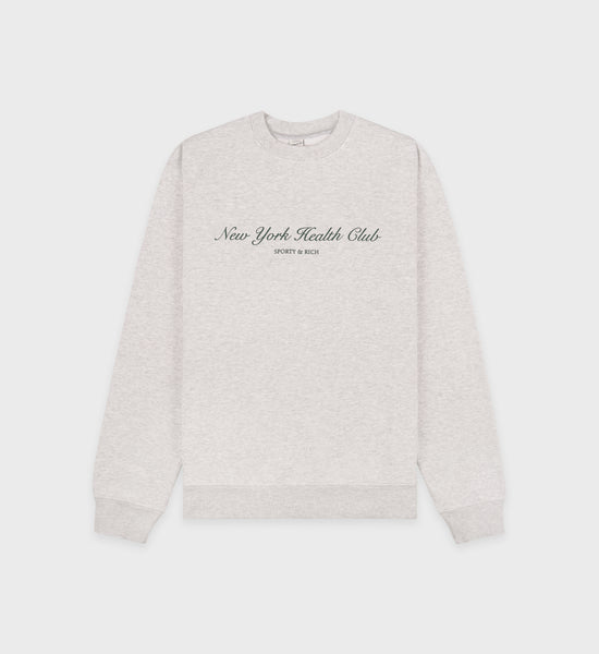 NY Health Club Crewneck - Heather Gray/Forest