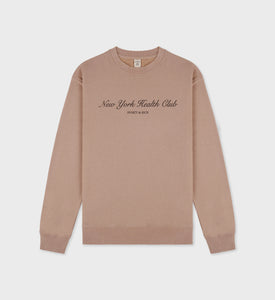 NY Health Club Crewneck - Mink/Faded Black