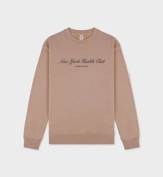 NY Health Club Crewneck - Mink/Faded Black