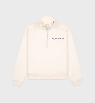 Quarter zip NY Health Club - Crème/Marine