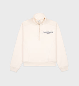 NY Health Club Quarter Zip - Cream/Navy