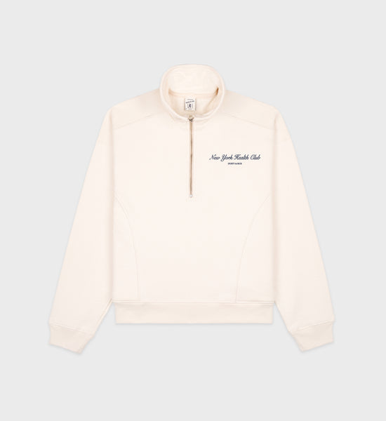 NY Health Club Quarter Zip - Cream/Navy