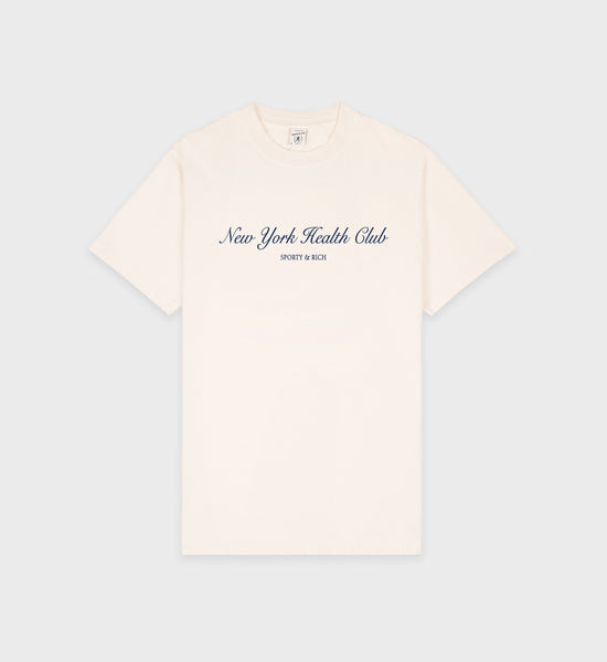 NY Health Club T-Shirt - Cream/Navy