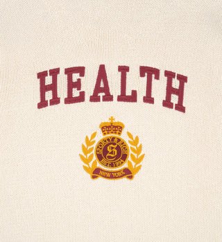 NY Health Crest Knitted Sweater - Cream/Merlot/Gold