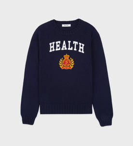 NY Health Crest Knitted Sweater - Navy/White/Gold