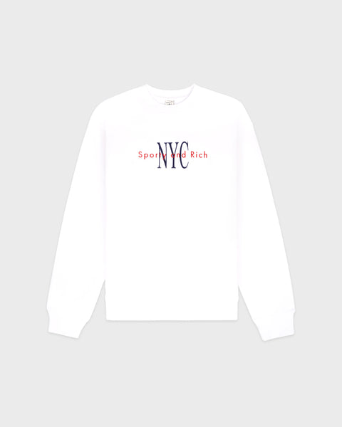 NY Minute Crewneck - White/Navy