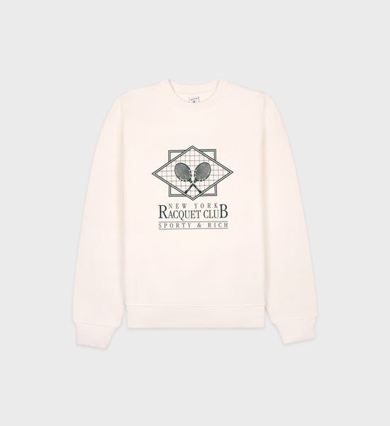 NY Racquet Club Crewneck - Cream/Forest
