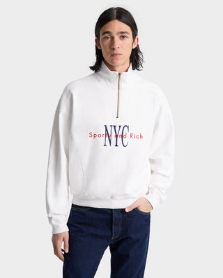 NY Minute Quarter Zip - White/Navy