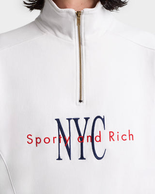 NY Minute Quarter Zip - White/Navy