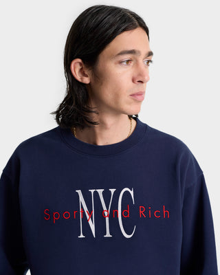 NY Minute Crewneck - Navy/White