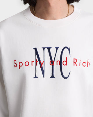 NY Minute Crewneck - White/Navy