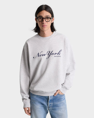 New York Crewneck - Heather Gray/Navy