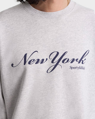 Crewneck New York - Gris chiné/Marine