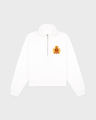 NY Crest Embroidered Quarter zip Men - White