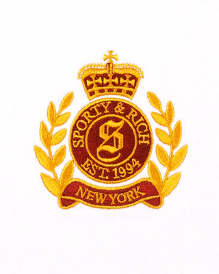 NY Crest Embroidered Quarter zip Men - White