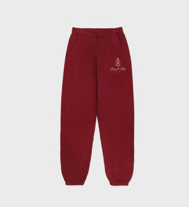 Vendome Sweatpant - Merlot/White