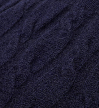 SRC Cableknit Cashmere Trousers - Navy/White