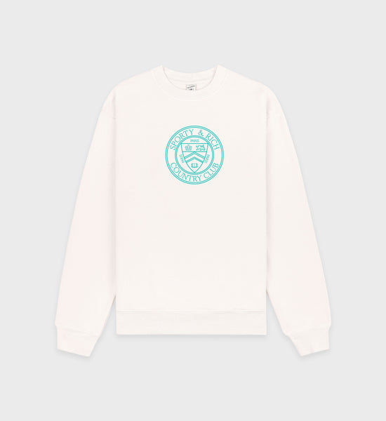 Paris Country Club Crewneck - Coconut/Caribbean