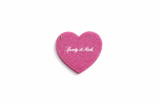 Heart Mirror - Pink Glitter
