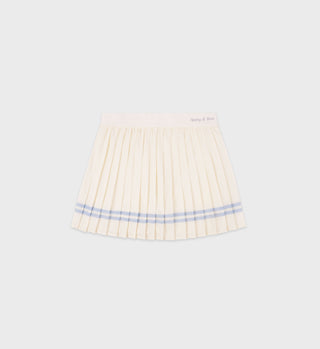 Classic Logo Pleated Skirt - Milk/Washed Hydrangea