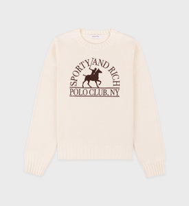 Polo Club Knitted Sweater - Cream/Chocolate