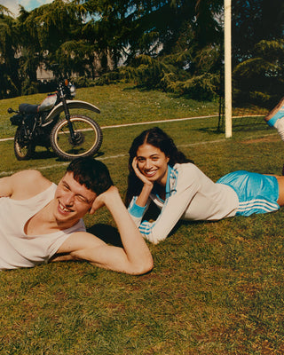 Soccer Jersey - Cream/Baby Blue