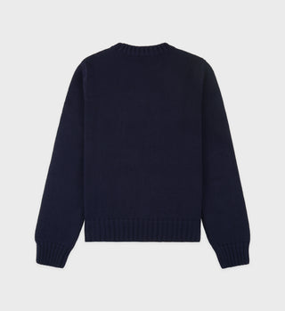 Riding Club Knitted Sweater - Navy/Ecru