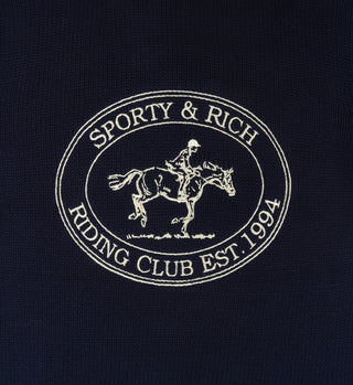 Riding Club Knitted Sweater - Navy/Ecru