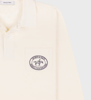 Riding Club Longsleeve Pique Polo - Cream/Navy