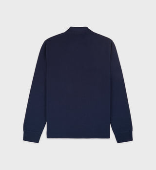 Riding Club Longsleeve Pique Polo - Navy/Cream