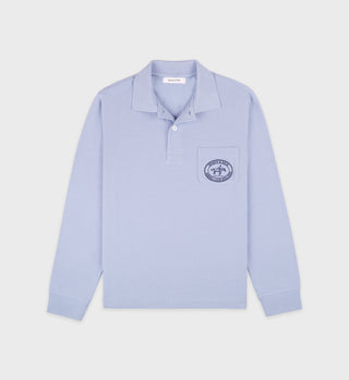 Riding Club Pique Polo - Washed Hydrangea/Navy