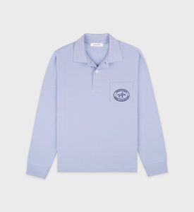 Riding Club Pique Polo - Washed Hydrangea/Navy