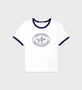 Riding Club Ringer Tee - White/Navy