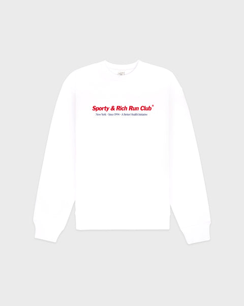 Run Club Crewneck - White/Ruby