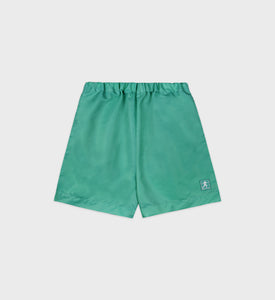 Short en nylon Running Woman - Vert Printemps/Blanc