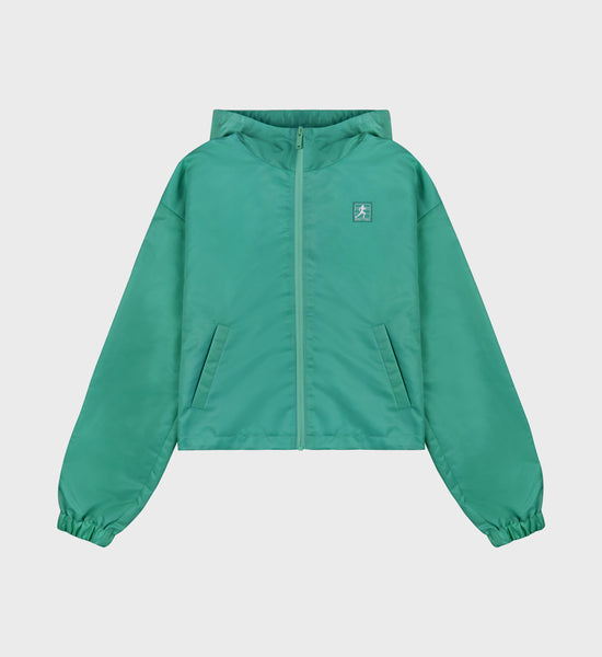 Running Woman Nylon Windbreaker - Spring Green/White