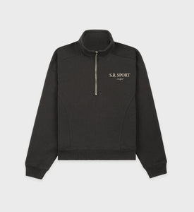 S.R. Sport Quarter Zip - Faded Black/Cream