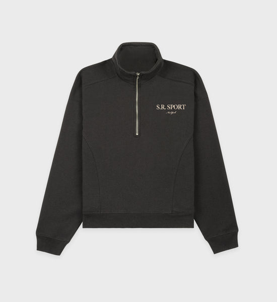 S.R. Sport Quarter Zip - Faded Black/Cream