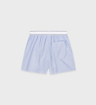 Short boxer Serif Logo - Rayé fin Bleu/Blanc