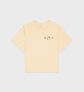 Script Logo Cropped T-Shirt - Almond/Black