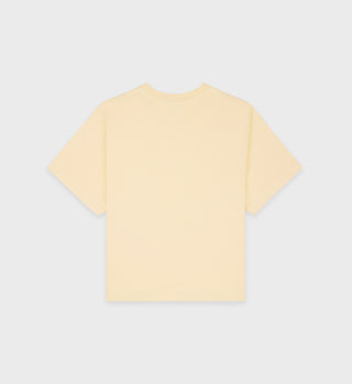 Script Logo Cropped T-Shirt - Almond/Black