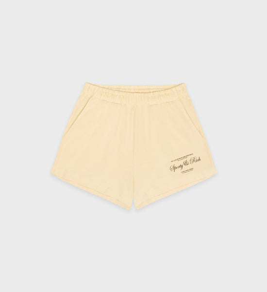 Script Logo Disco Short - Almond/Black