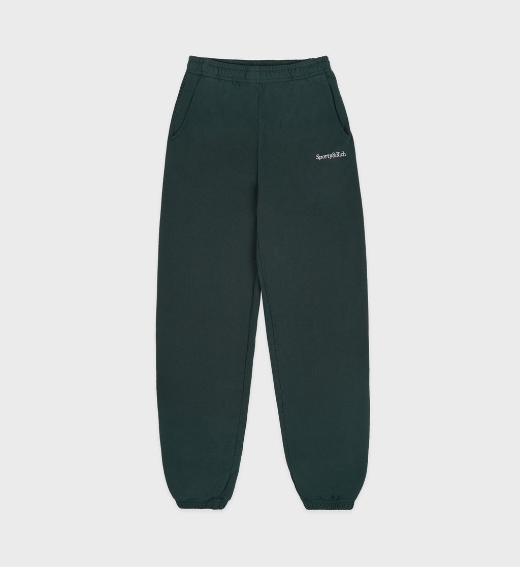 Serif Logo Embroidered Sweatpant - Forest/White – Sporty & Rich