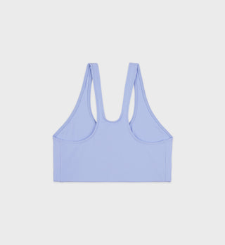 Serif Logo Sports Bra - Washed Hydrangea/White