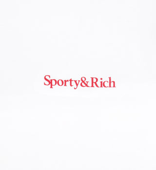 Serif Logo Football Tee - White/Sports Red