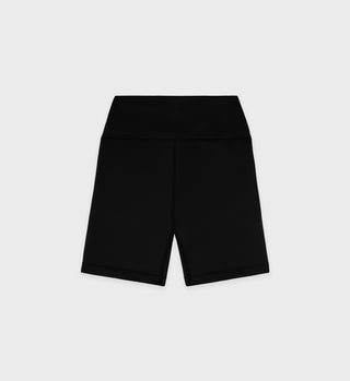 Serif Logo Biker Short - Black/White