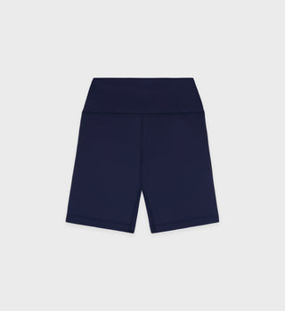 Short biker Serif Logo - Marine/Blanc