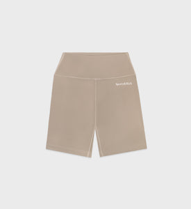 Serif Logo Biker Short - Elephant/White