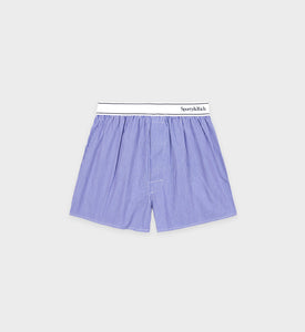 Serif Logo Boxer - White/Blue Stripe